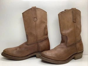 VTG MENS RED WING WORK BROWN BOOTS SIZE 8.5 D - Imagen 1 de 13