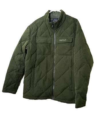 Marmot 600 Duck Down Jacket Men's XL Dark Matte Green Quilted Coat - Image 1 of 4