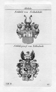 1820 - Castle Field / Castle Walk Edlenbach / Coat of Arms Nobility Heraldry - Picture 1 of 1