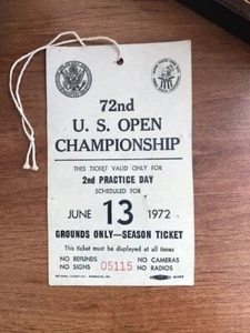 1972 U.S. Open Golf Ticket Stub June 13th - Picture 1 of 5