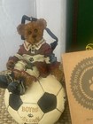 Boyd&#39;s Bear All-Star Bear On Soccer Ball Hanging Christmas Ornament 4-&#189; inches