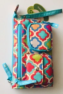 Bolso de Maquillaje Cosmético Muñequera Lily Bloom en Naranja Turquesa Rosa Verde Nuevo con Etiquetas - Imagen 1 de 12