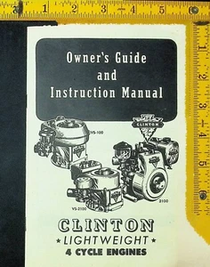 Clinton Lightweight 4 Cycle Engines Owner's Guide & Instruction Manual ca. 1950s - Picture 1 of 6