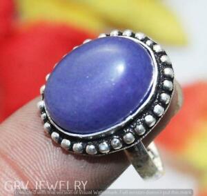 Simulated Sapphire Gemstone Ring Handmade Jewelry Us Size 9" U252-G19