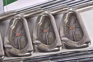 Ping ISI Nickel Irons / 3-PW+SW / Orange Dot / Stiff Flex Ping Cushin JZ Shafts - Picture 1 of 7