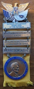GAR Grand Army of Republic 58th ENCAMPMENT Medal Representative Boston 1924 - Picture 1 of 1