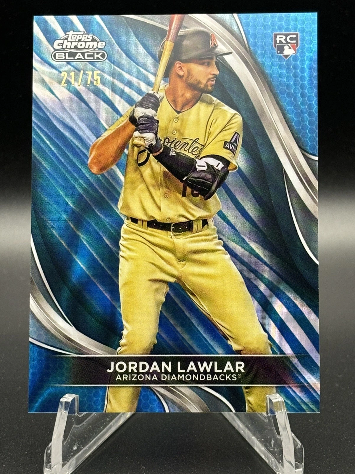 2024 Topps Chrome Black Jordan Lawlar #3 Blue Lava Refractor 21/75 Diamondbacks