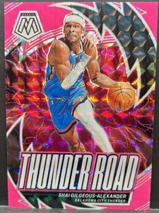 Shai Gilgeous Alexander 2/10 *JERSEY MATCH* Pink Fluorescent Thunder Road Mosaic - Picture 1 of 5