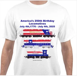Camiseta America's 250th Birthday Locomotives Railroad de Andy Fletcher - Imagen 1 de 1
