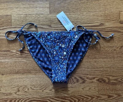 Parte inferior de bikini para mujer Vineyard Vines azul marino estampado corbatas laterales S nueva con etiquetas Foto 1 de 4