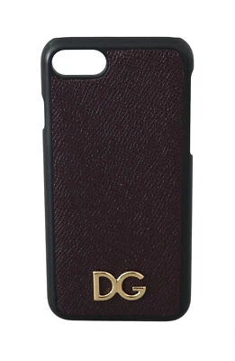 Funda Carcasa Teléfono DOLCE & GABBANA Cuero Marrón Dorado Logo DG iPhone7 8 PVP $150 Foto 1 de 4