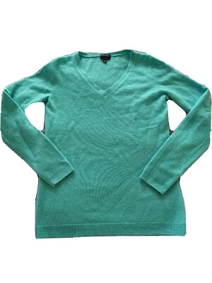 Suéter Talbot's para mujer verde azulado cachemir cuello en V extra pequeño Foto 1 de 4