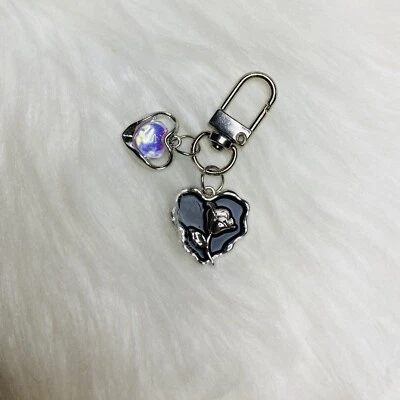 Bolso Flor Rosa Negro Dije Llavero Llavero Cartera Dije Corazón Y2K Nuevo Foto 1 de 3