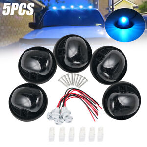 5x Ice Blue LED Roof Cab Marker Light Daytime Running for Chevy Fit GMC Pickup