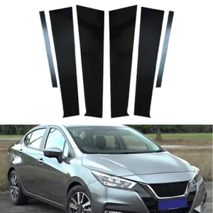 For Nissan Almera 2020 2021 2022 2023 Gloss Black Pillar Posts Window Cover - Picture 1 of 11