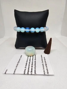 PULSERA Y PIEDRA CUARZO LUNA ATRAE PROTECCION DINERO BUENA SUERTE PROSPERIDAD - Picture 1 of 3