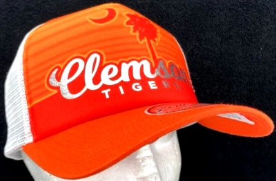 NEW Clemson Tigers Zephyr Mesh Trucker Snapback Beach Cap Hat Orange OSFA - Image 1 of 4