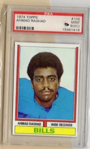 1974 Topps #105 Ahmad Rashad ROOKIE RC PSA 9 (OC) Mint Minnesota Vikings WR - Picture 1 of 1