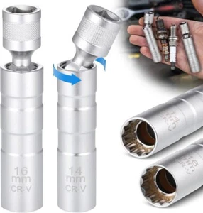 14mm & 16mm Thin Wall Spark Plug Socket Set Magnetic Spark Plug Removal Tool - Picture 1 of 7