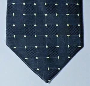 Corbata geométrica de poliéster azul y blanco Romario Manzini - Imagen 1 de 3