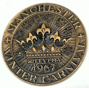 #C3942 MANCHESTER, N.H. BRONZE TOWN MEDAL, WINTER CARNIVAL 1967 - Bild 1 von 2