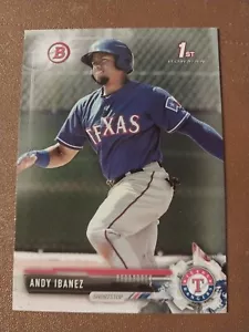 2017 ANDY IBANEZ BOWMAN BASEBALL ROOKIE CARD RC #BP36 TEXAS RANGERS TIGERS - Picture 1 of 2