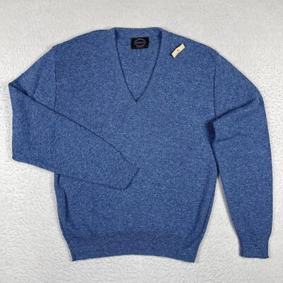 Suéter masculino Jantzen XL azul vintage feito nos EUA gola V pulôver pai novo com etiquetas - Imagem 1 de 4