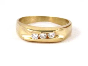 Men's 14k Yellow Gold Round Diamond Band Ring .36ct - Picture 1 of 3