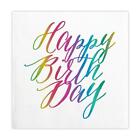 Foil Beverage Napkins Happy Birthday Rainbow Size 5in Sq Pack of 6