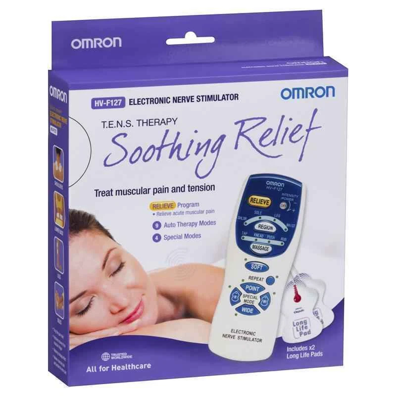 Dispositivo de terapia TENS estándar Omron HVF127 estimulador nervioso alivio del dolor sin medicamentos Foto 1 de 4