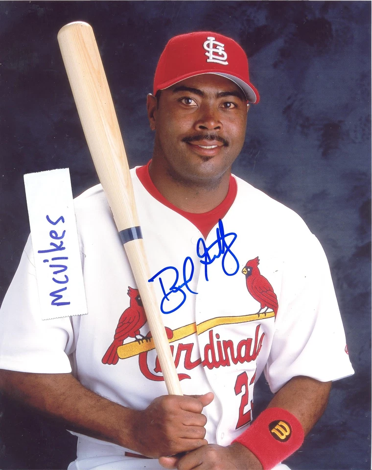 Foto firmada autografiada por Bernard Gilkey de los Cardenales de San Luis 8x10 certificado de autenticidad #1 Foto 1 de 1