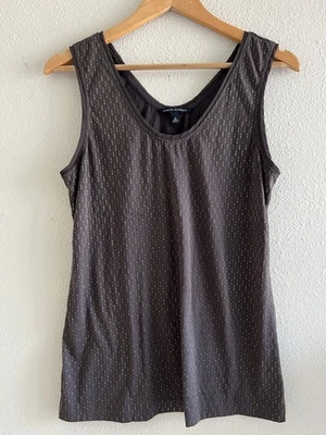 Camiseta Regata Banana Republic Marrom Metálica Dourada Sem Mangas Média Indie Sleaze - Imagem 1 de 4