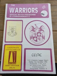 Stenhousemuir V Celtic Reserve League 2nd December 1991 L6 - Picture 1 of 2