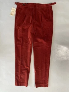 NEW 31 x 32 Men's Murano Lucas Carrot Fit Corduroy Pleated Pants Rustic Red $95 - Picture 1 of 13