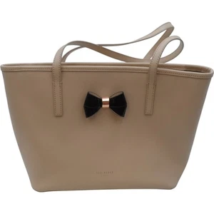 Ted Baker Beige Leather Tote Bag with Bow Accent - Picture 1 of 9