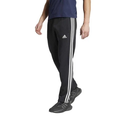 Adidas Essentials 3-Stripes Open Hem Fleece Men's Pants Black ib4039-black - Image 1 of 4