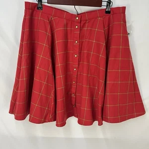 NEU DAMEN DIXXON FLANELL ROT KARIERT KARIERT PERLEN DRUCKKNOPF FLANELLROCK GRÖSSE XL Neu mit Etikett - Bild 1 von 2