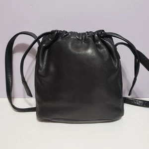 Liz Claiborne Black Leather Sinch Tote Carry Purse 9.5"×9.5" - Picture 1 of 15