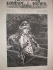 Down By The River 1880 Young Woman In A Punt Davidson Knowles Old Print