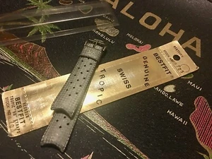 ¡ÚLTIMO! Correa de reloj de buceo suiza Tropic genuina de 18 mm con extremos curvos grises en paquete - Imagen 1 de 5