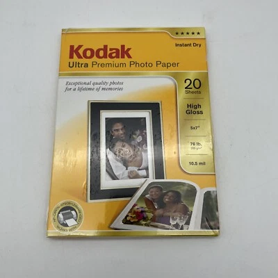 Kodak Ultra Premium Photo Paper, 20 Sheets, High Gloss, 5 x 7, 76#, 10.5 mil F/S - Image 1 of 2