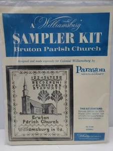 VTG Williamsburg SAMPLER "Bruton Parish Church" Cross Stitch Paragon Needlecraft - Picture 1 of 6