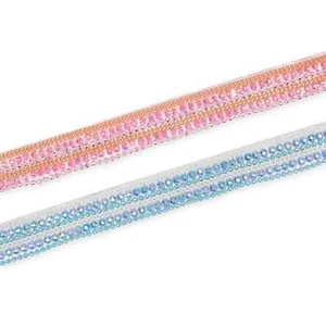 Multi Chain Geometric Diamond Resin Rhinestone Iron On Trim By The Yard - Picture 1 of 8