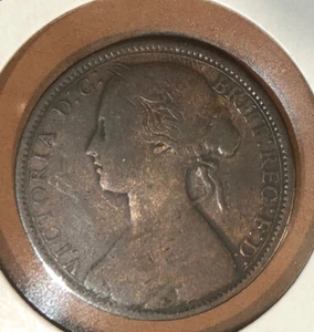 1873 Great Britain 1 Penny Bronze Coin-Victoria-KN#749.2 - Picture 1 of 4