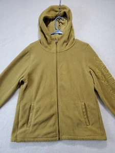Calvin Klein Performance Women's Green Gold Hooded Full Zip Fleece Jacket Size L - Picture 1 of 12