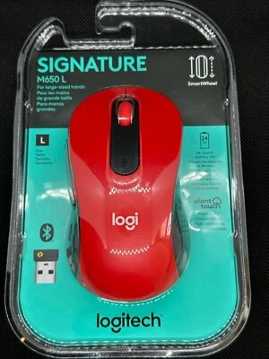 NEW LOGITECH SIGNATURE M650 L WIRELESS MOUSE 910-006358 RED FOR LARGE HANDS - Image 1 of 3
