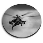 Round MDF Magnets - BW - Helicopter Military Aircraft #37182