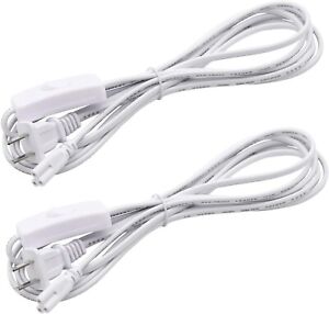 2 PACK 10FT POWER CABLE With Switch T8 T5 Integrated LED Tube Light Replacement