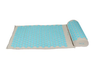 Alfombra de acupresión y almohada con bolsa de transporte (gris/azul) - Imagen 1 de 8