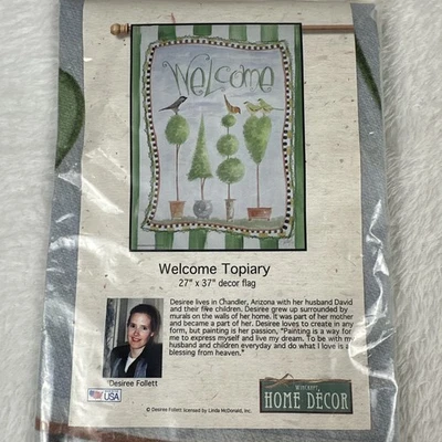 Wincraft Decoración del Hogar Bandera Vertical Bienvenida Topiario 27" x 37" Jardín, De Colección Foto 1 de 4